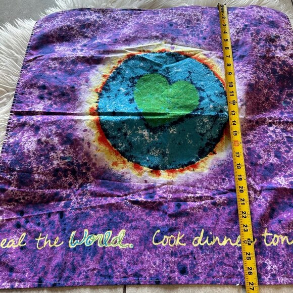 Penzeys Hippie Boho Tie Dye Bandana Wall Art Love Heal the World Cloth Square - Picture 6 of 12